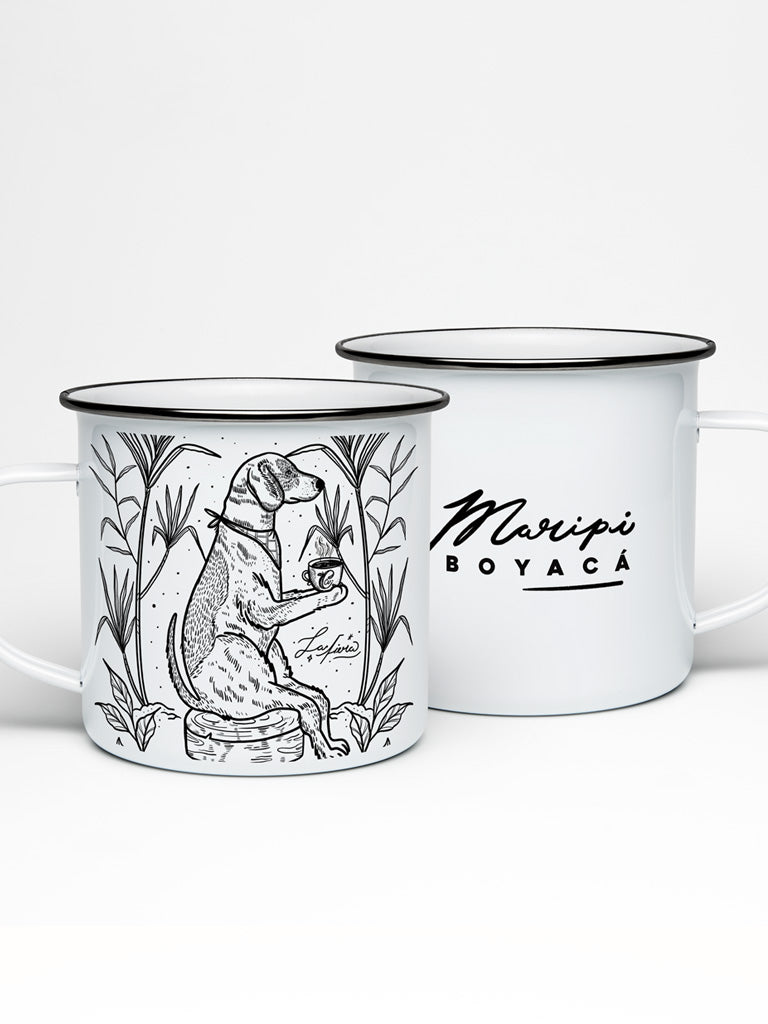 Taza de peltre Perrito aguapanelero