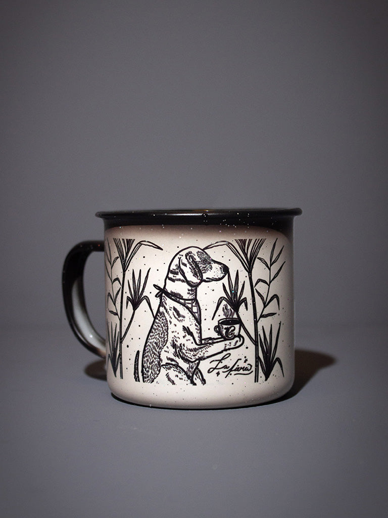 Taza de peltre Perrito aguapanelero