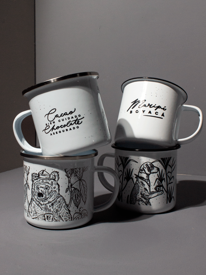 Taza peltre Oso