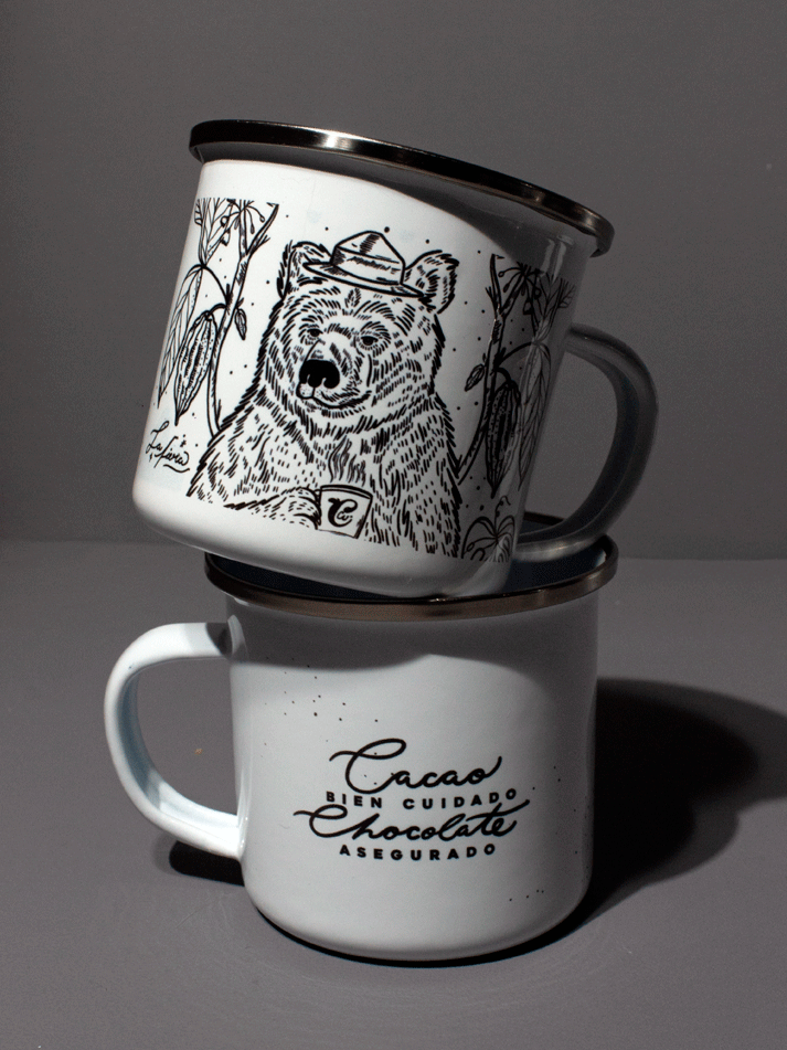 Taza peltre Oso chocolatero