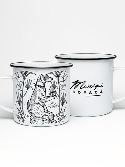 Taza de peltre Perrito aguapanelero