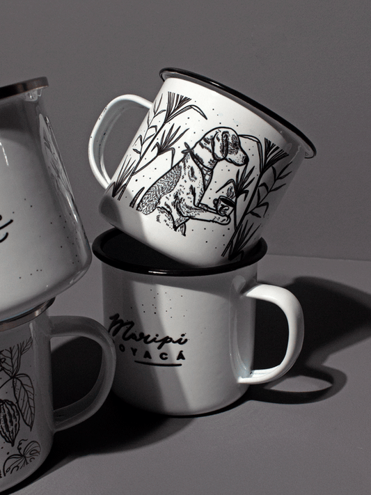 Taza de peltre Perrito aguapanelero