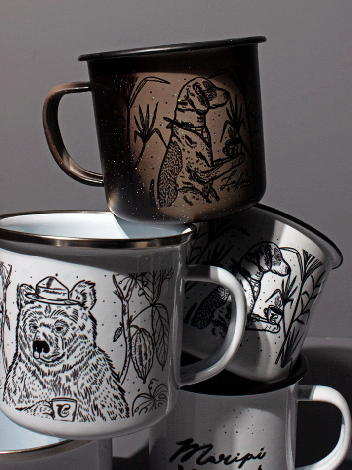 Taza de peltre Perrito aguapanelero