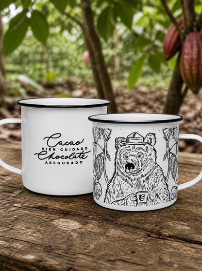 Taza peltre Oso
